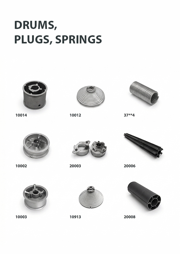 Drums, plugs, springs